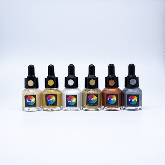 Acrylic Ink Set - Gold & Silver Series, 6 colours x 15ml  丙烯墨水套裝 - 金銀系列, 6色 x 15ml (#2201 Series)