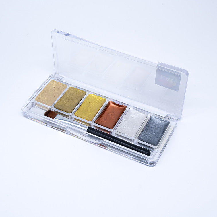 Artist Watercolour Set - Gold & Silver Series, 6 colours in crystal case 藝術級水彩套裝 - 金銀系列, 6色, 水晶盒 (#2201 Series)